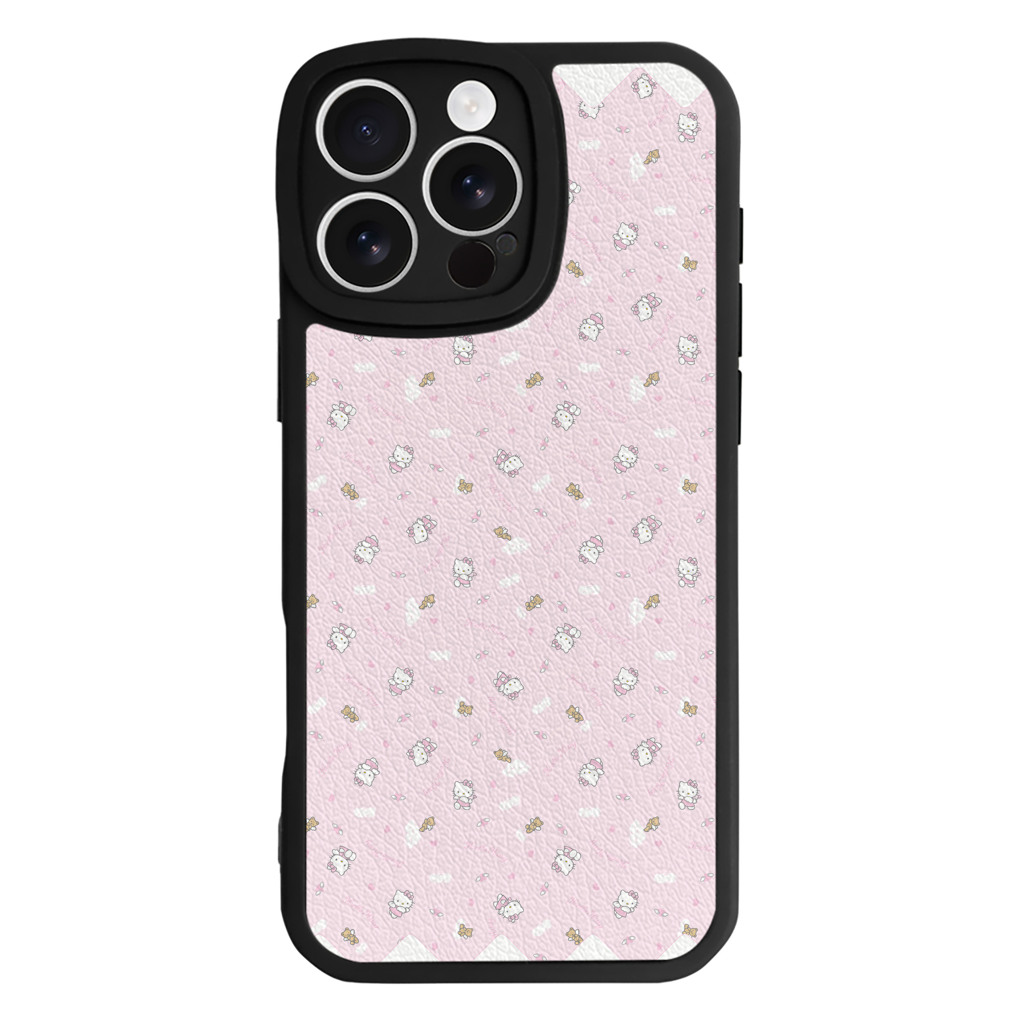 （画像用） Hello Kitty ハローキティ 【iPhone 16シリーズ対応】シリコンスマホケース（レザー調） 材質：シリコン